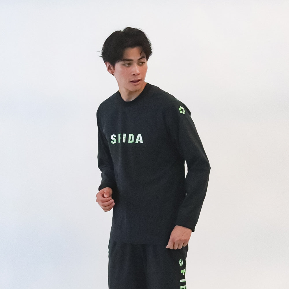 裏メッシュストレッチウインドクルートップ