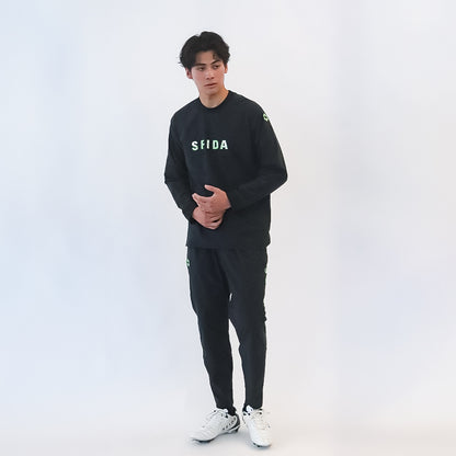 裏メッシュストレッチウインドクルートップ
