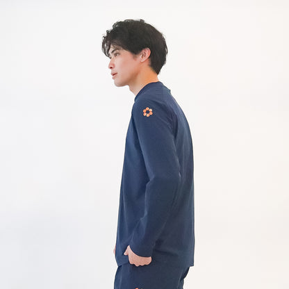裏メッシュストレッチウインドクルートップ