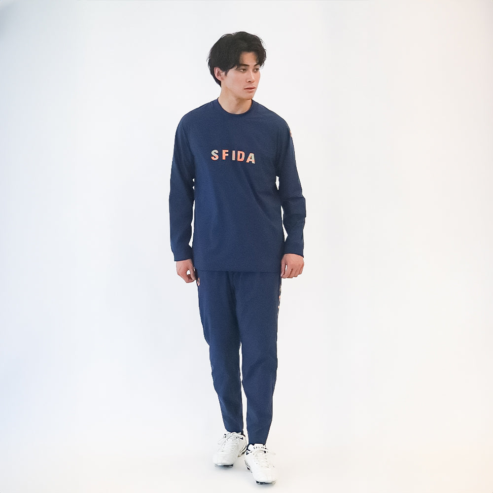 裏メッシュストレッチウインドクルートップ
