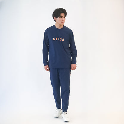 裏メッシュストレッチウインドクルートップ