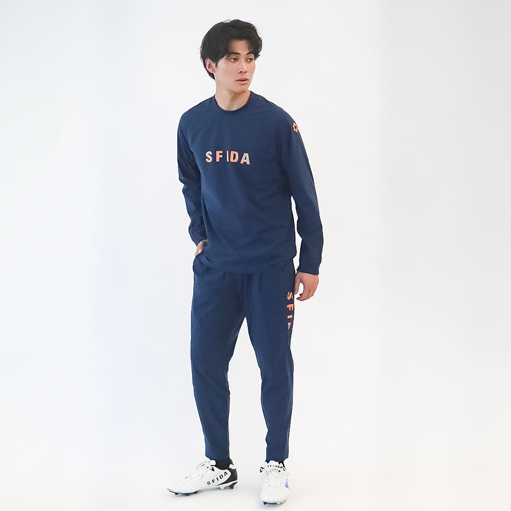裏メッシュストレッチウインドクルートップ