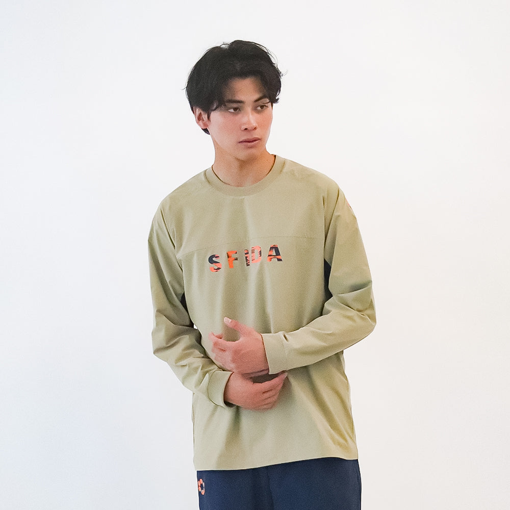 裏メッシュストレッチウインドクルートップ
