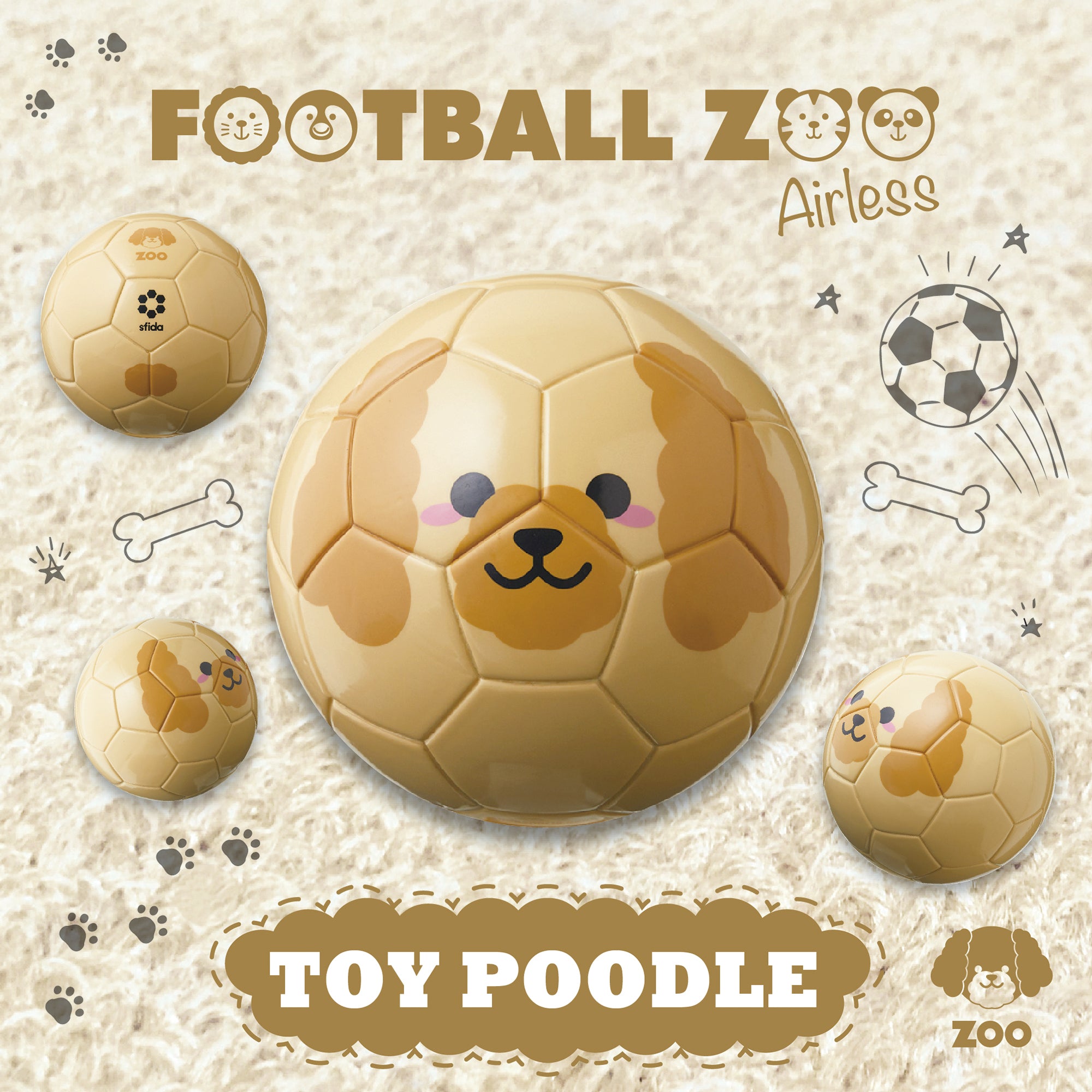 幼児用ボール】FOOTBALL ZOO Airless プードル SB-23ZA01｜sfida